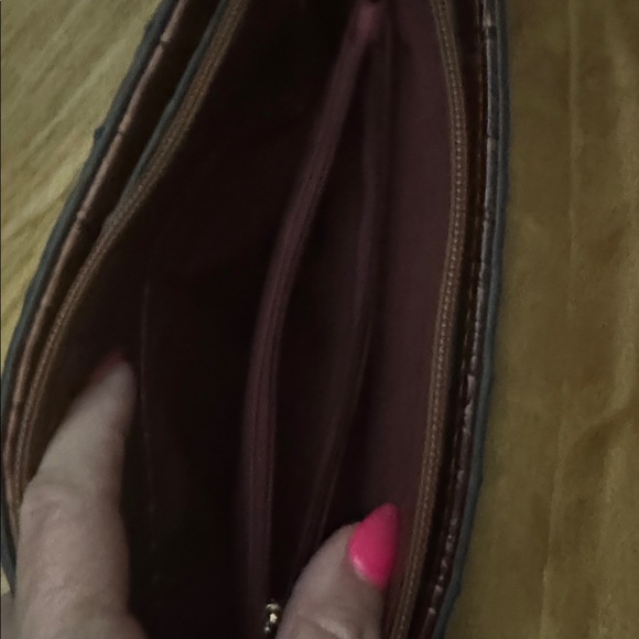 Brahmin Brown Crocodile Embossed Shoulder Bag - Picture 4 of 9